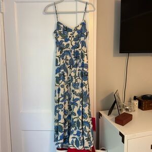 Zara Floral Blue and White Maxi Dress